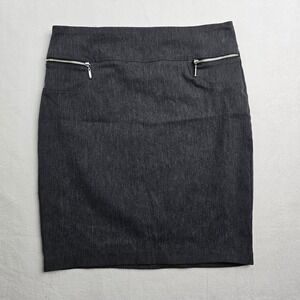 Joe B XL Charcoal Gray Pencil Skirt Career Zip Accent business Casual Bodycon‎